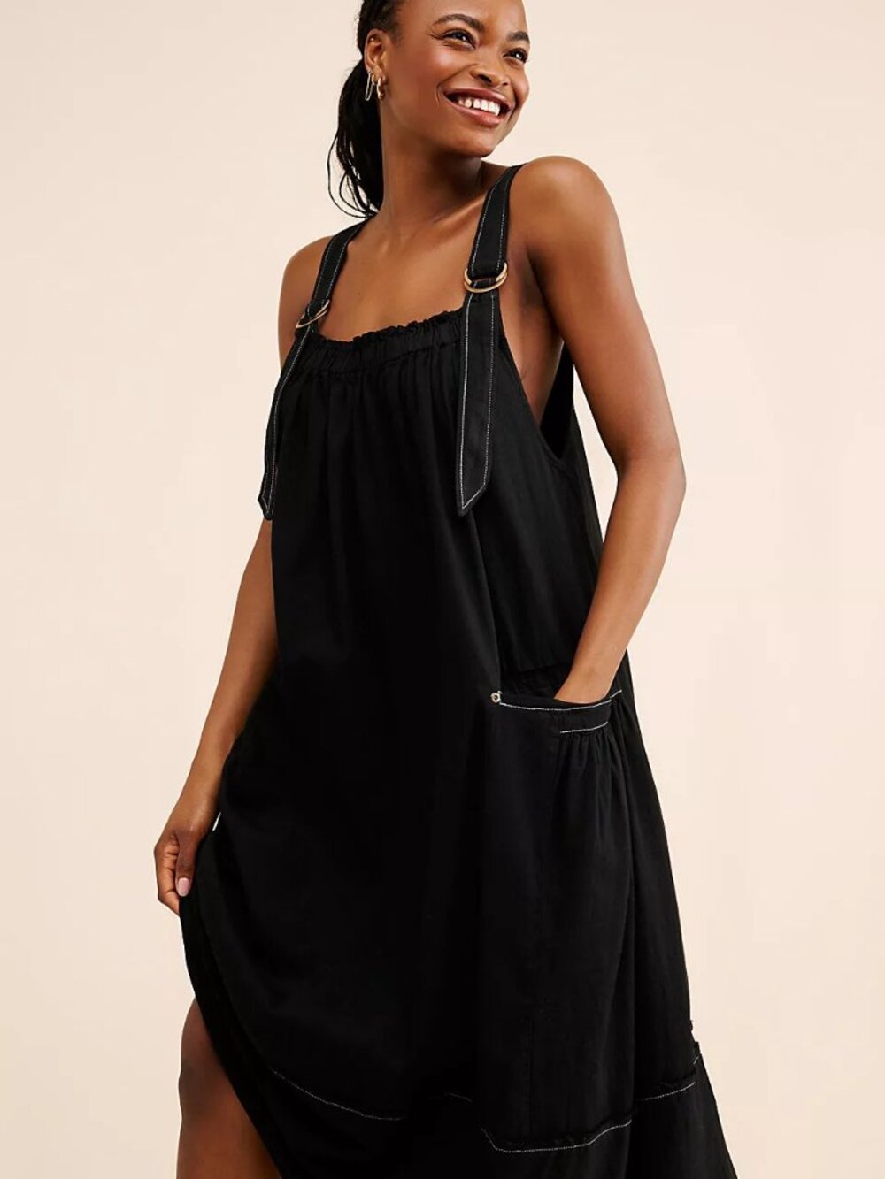 Free People Black Twill Sundress